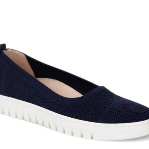 Vionic Uptown Fabric Skimmer Flats Women's Size 6 Navy NEW Resort Preppy